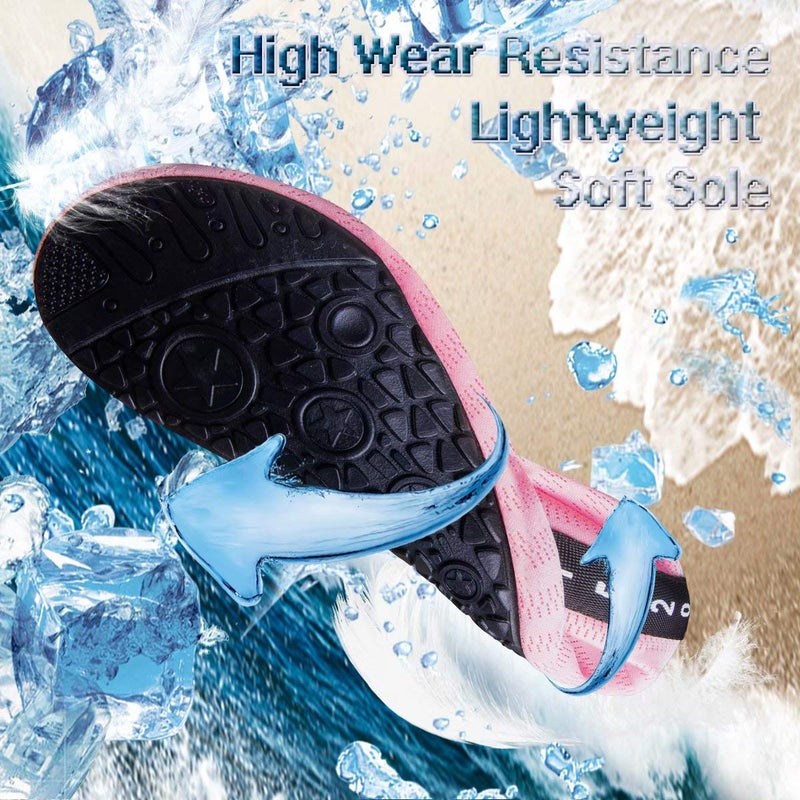 YALOX Water Shoes Women's Men's Outdoor Beach Swimming Aqua Socks Quick-Dry Barefoot Shoes Surfing Yoga Pool Exercise(LXY-Pink,40/41EU), 9-10 Women/7.5-8.5 Men - Image 4